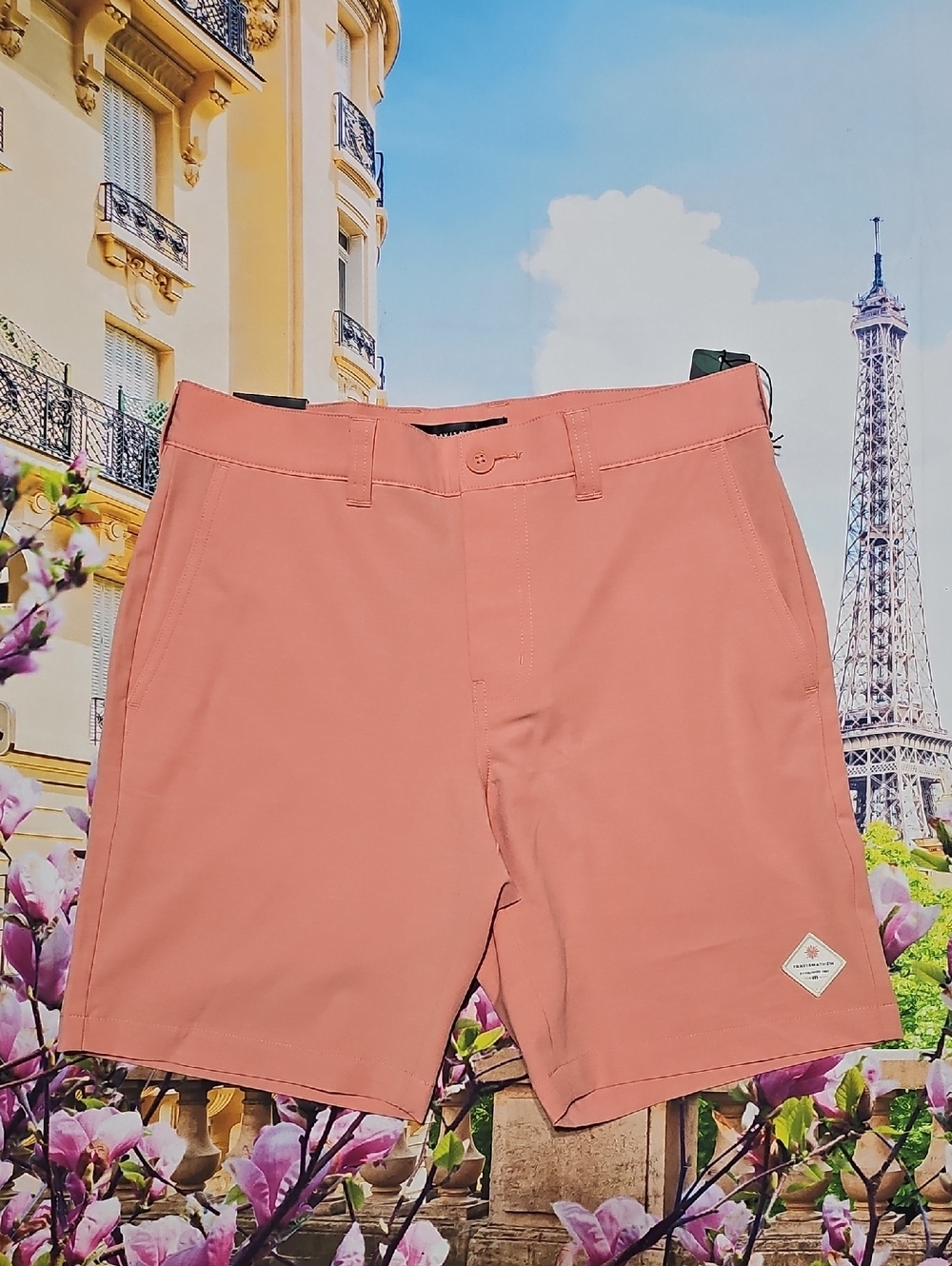 Travis Mathew Coral Flat Front Shorts Size 30 New